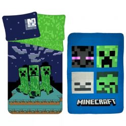   Minecraft Sssleep Tight ágyneműhuzat és polár takaró szett