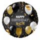 Happy Birthday To You Black-Gold fólia lufi