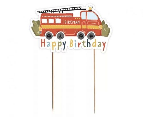 Tűzoltó Happy Birthday Fireman torta dekoráció 